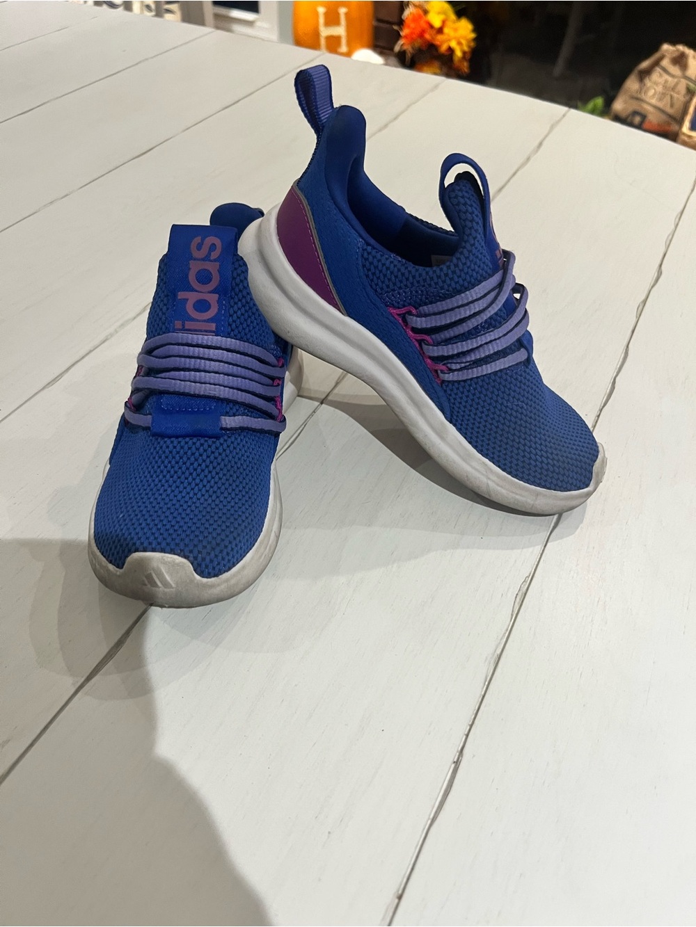 adidas Kids Royal Blue Sneakers with Purple Accents